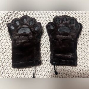Adult Brown Faux Fur Mittens